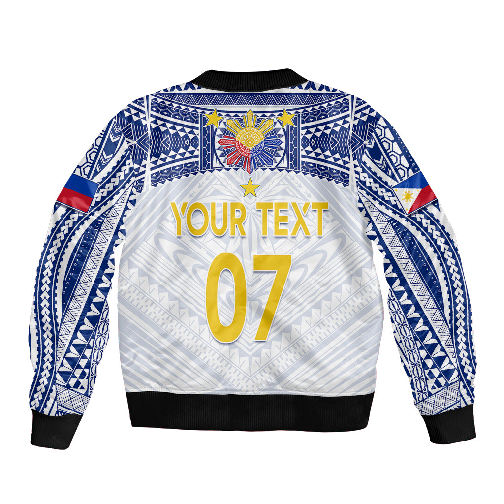 Personalised Philippines Football Sleeve Zip Bomber Jacket Women's WC 2023 Filipinas Tribal Ver - Wonder Print Shop