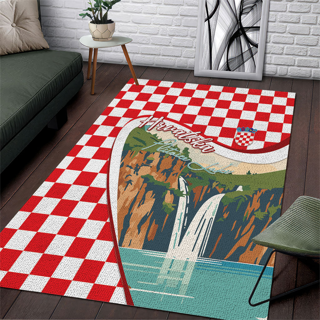 Plitvice Waterfall Hrvatska Scenery Area Rug
