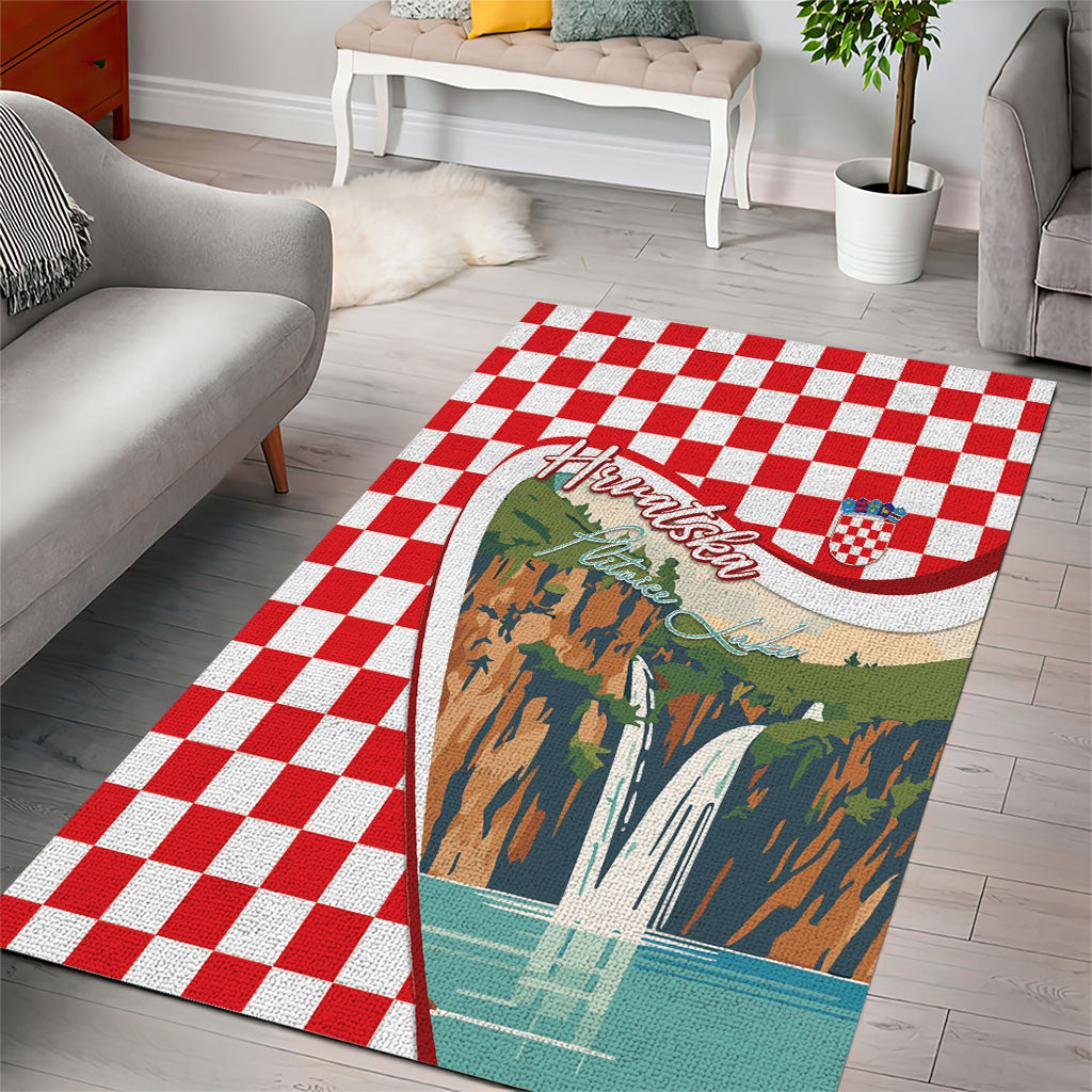 Plitvice Waterfall Hrvatska Scenery Area Rug