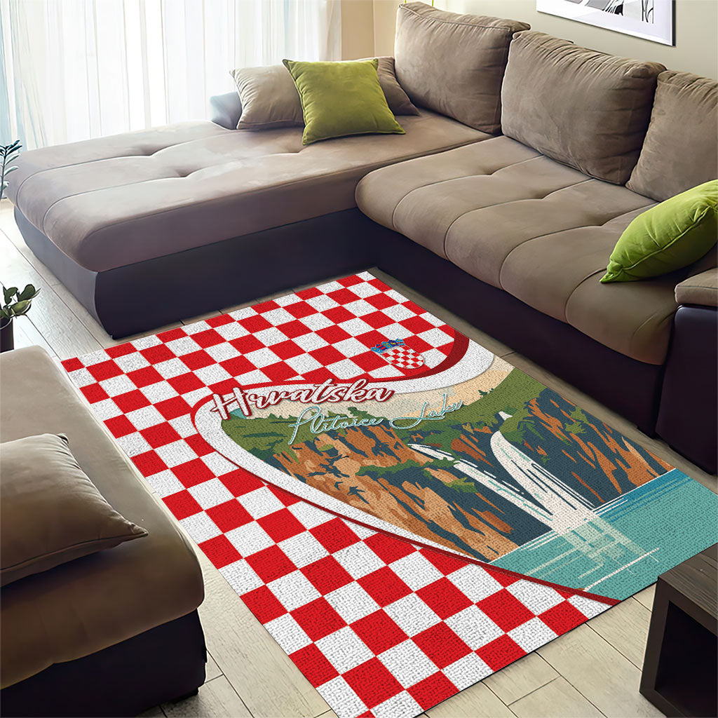 Plitvice Waterfall Hrvatska Scenery Area Rug