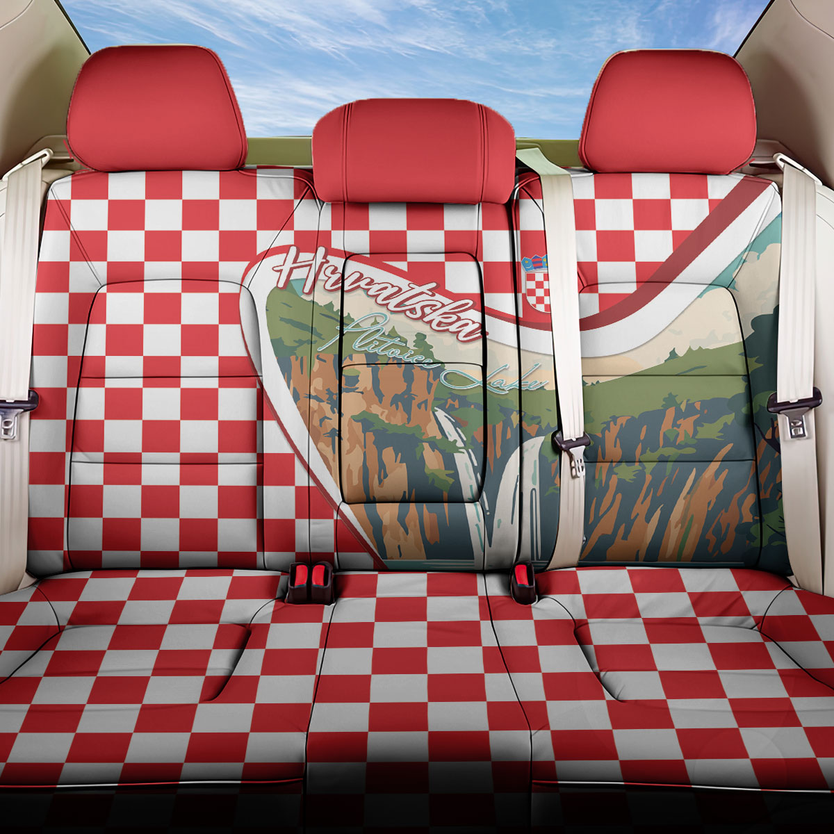 Plitvice Waterfall Hrvatska Scenery Back Car Seat Cover