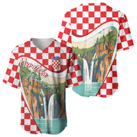 Plitvice Waterfall Hrvatska Scenery Baseball Jersey
