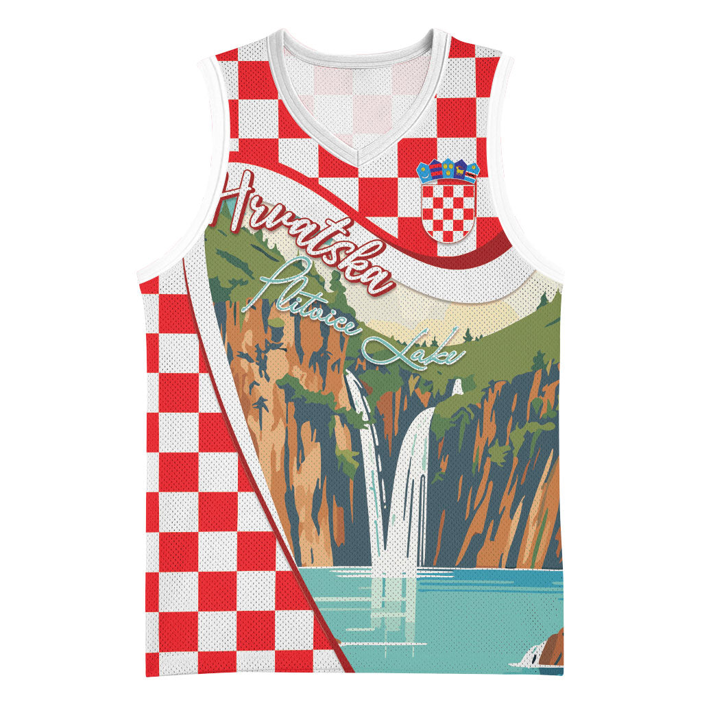 Plitvice Waterfall Hrvatska Scenery Basketball Jersey