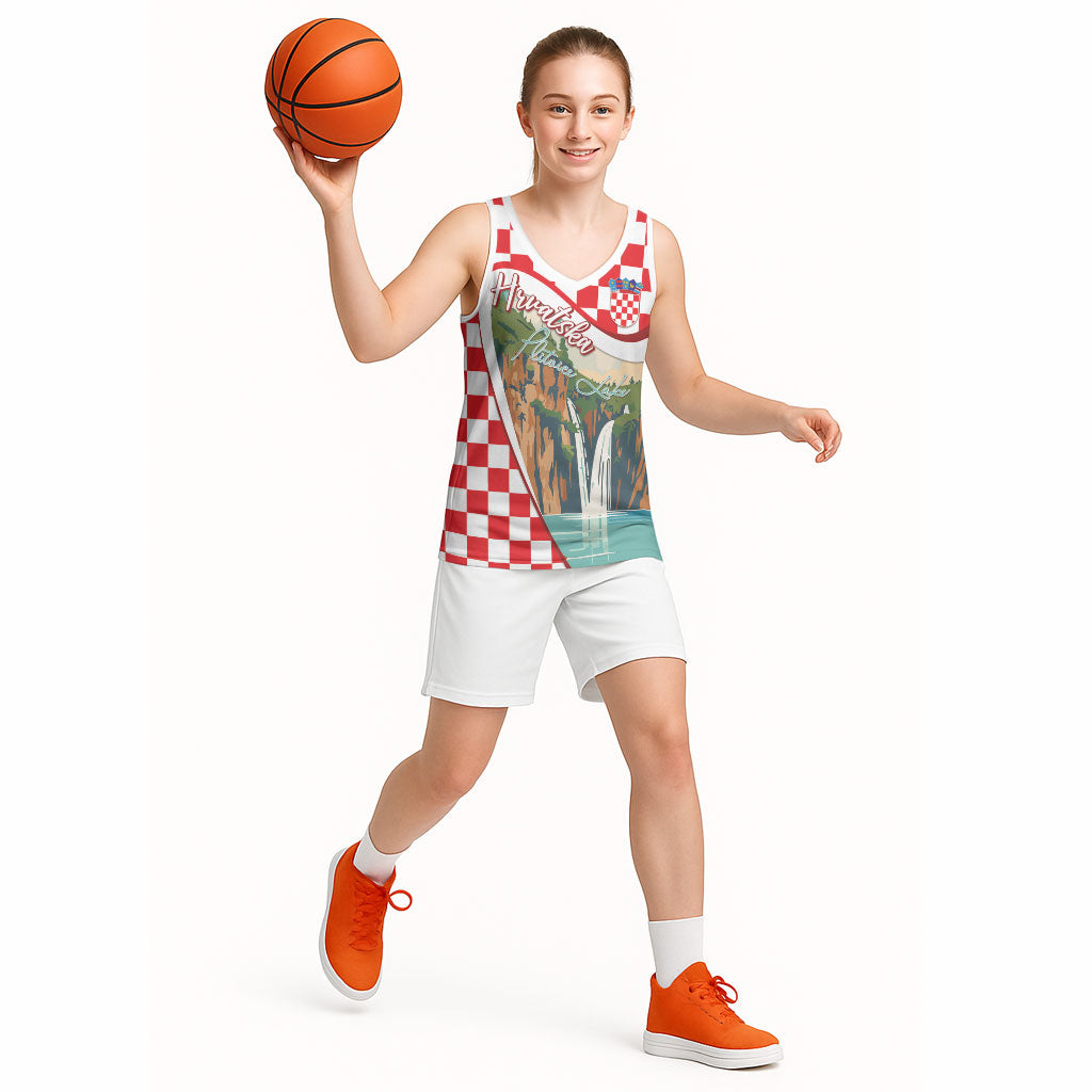 Plitvice Waterfall Hrvatska Scenery Basketball Jersey