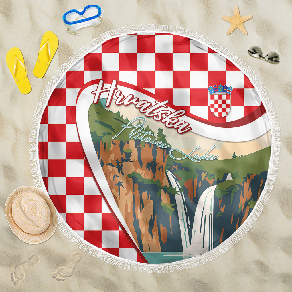 Plitvice Waterfall Hrvatska Scenery Beach Blanket