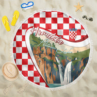 Plitvice Waterfall Hrvatska Scenery Beach Blanket