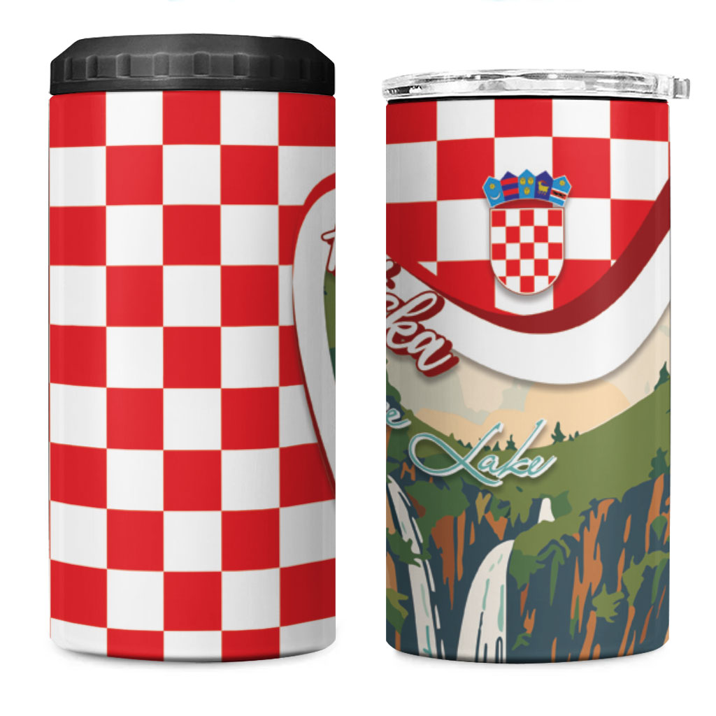 Plitvice Waterfall Hrvatska Scenery 4 in 1 Can Cooler Tumbler