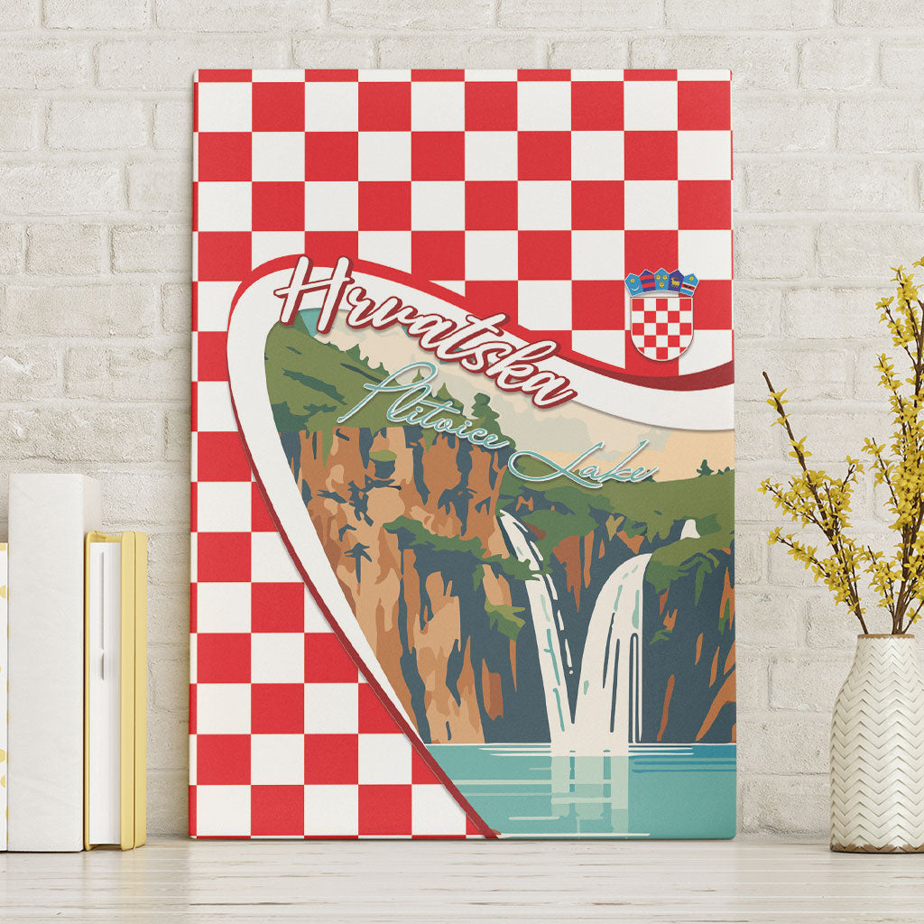 Plitvice Waterfall Hrvatska Scenery Canvas Wall Art