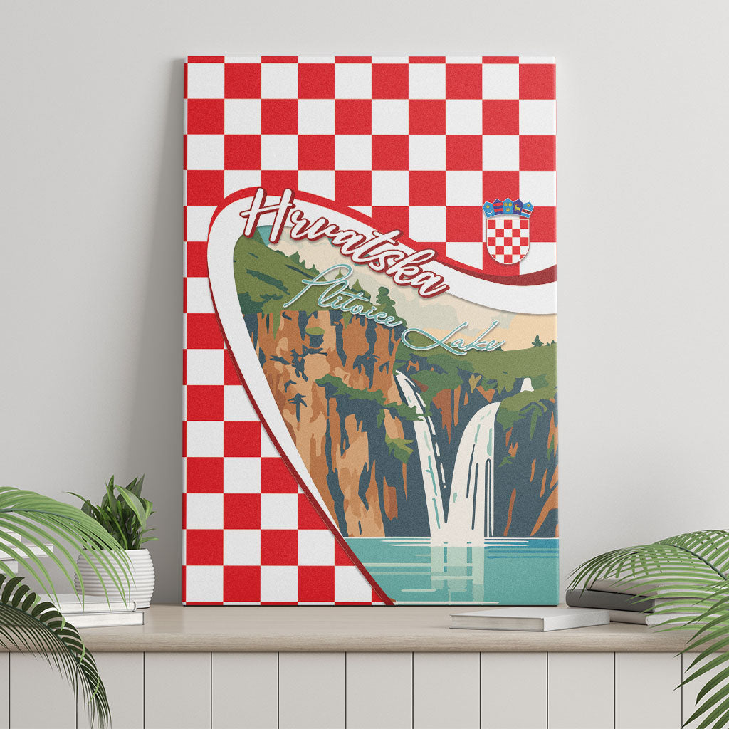 Plitvice Waterfall Hrvatska Scenery Canvas Wall Art