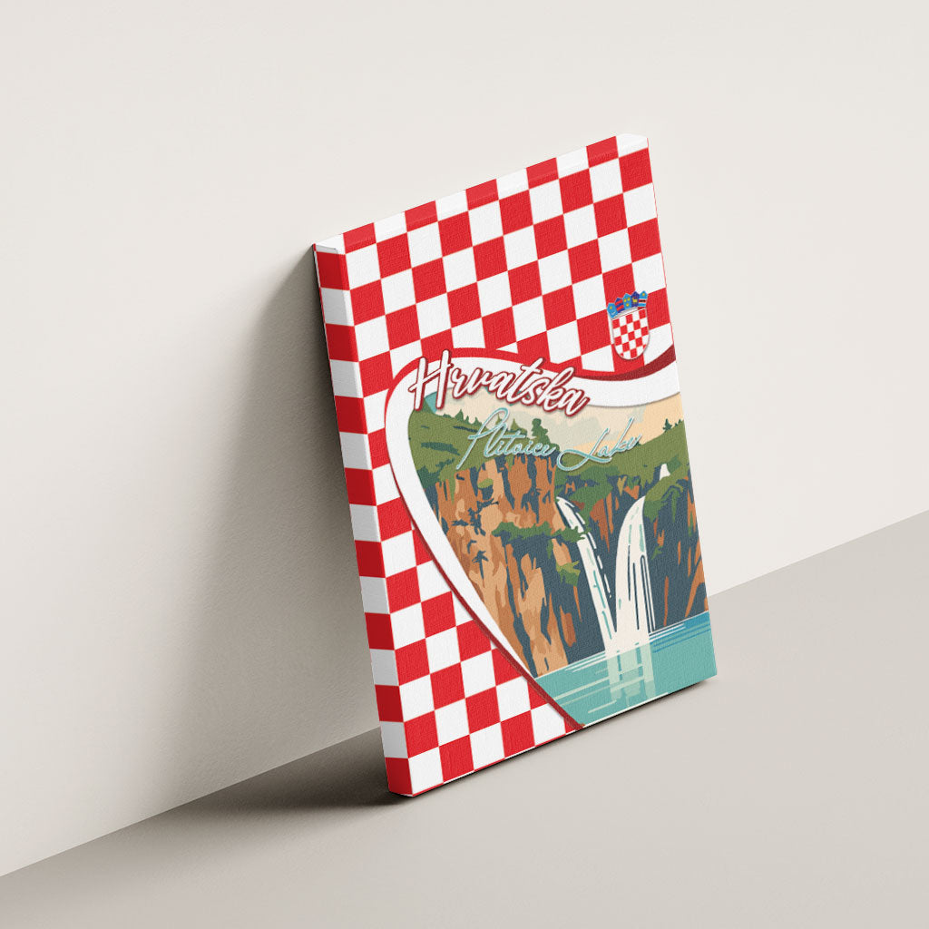 Plitvice Waterfall Hrvatska Scenery Canvas Wall Art