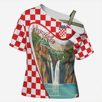 Plitvice Waterfall Hrvatska Scenery Cross Shoulder Shirt