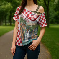 Plitvice Waterfall Hrvatska Scenery Cross Shoulder Shirt
