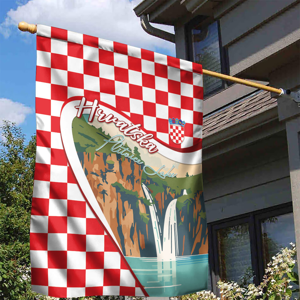 Plitvice Waterfall Hrvatska Scenery Garden Flag
