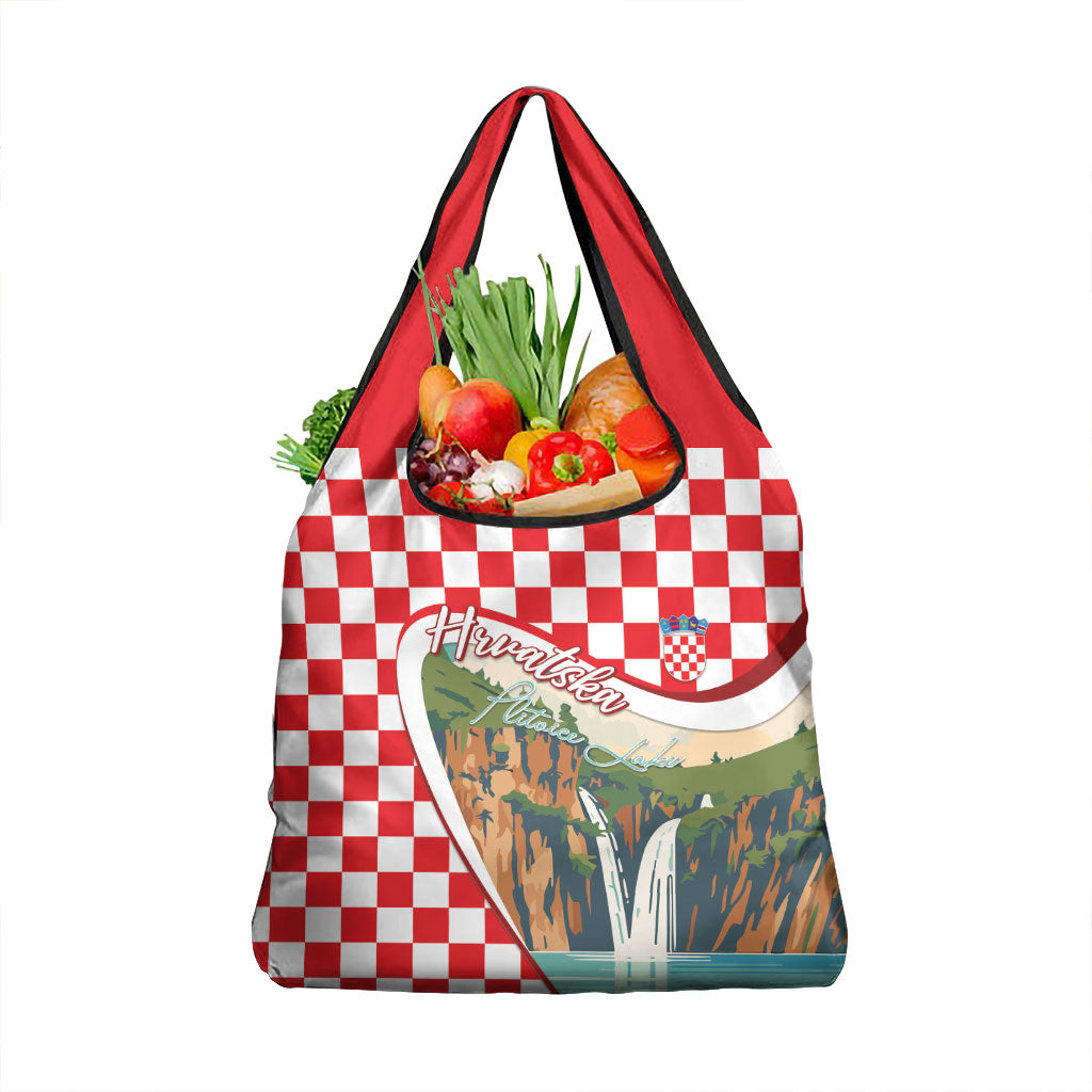 Plitvice Waterfall Hrvatska Scenery Grocery Bag