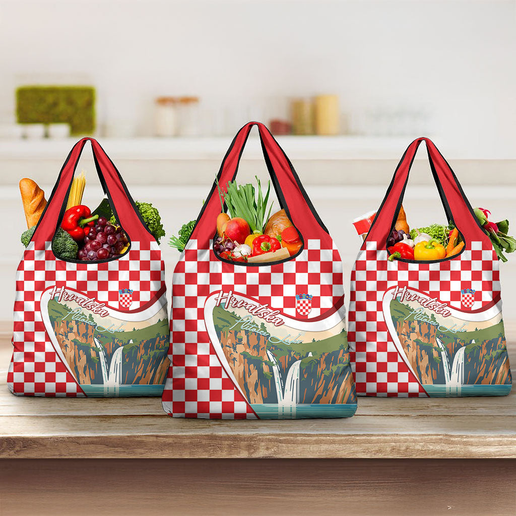 Plitvice Waterfall Hrvatska Scenery Grocery Bag