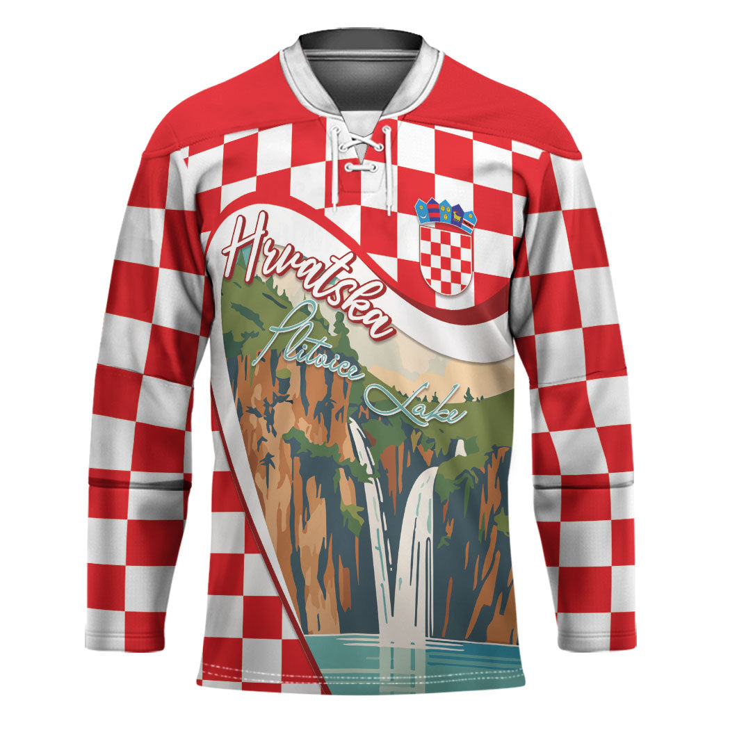 Plitvice Waterfall Hrvatska Scenery Hockey Jersey