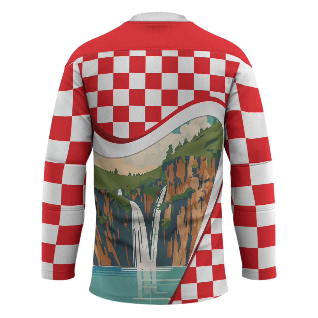 Plitvice Waterfall Hrvatska Scenery Hockey Jersey
