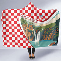 Plitvice Waterfall Hrvatska Scenery Hooded Blanket