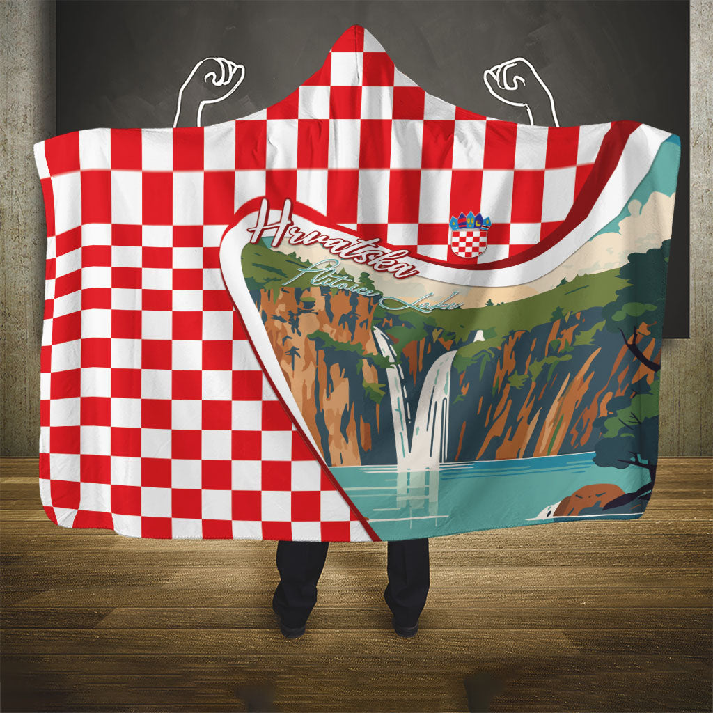 Plitvice Waterfall Hrvatska Scenery Hooded Blanket