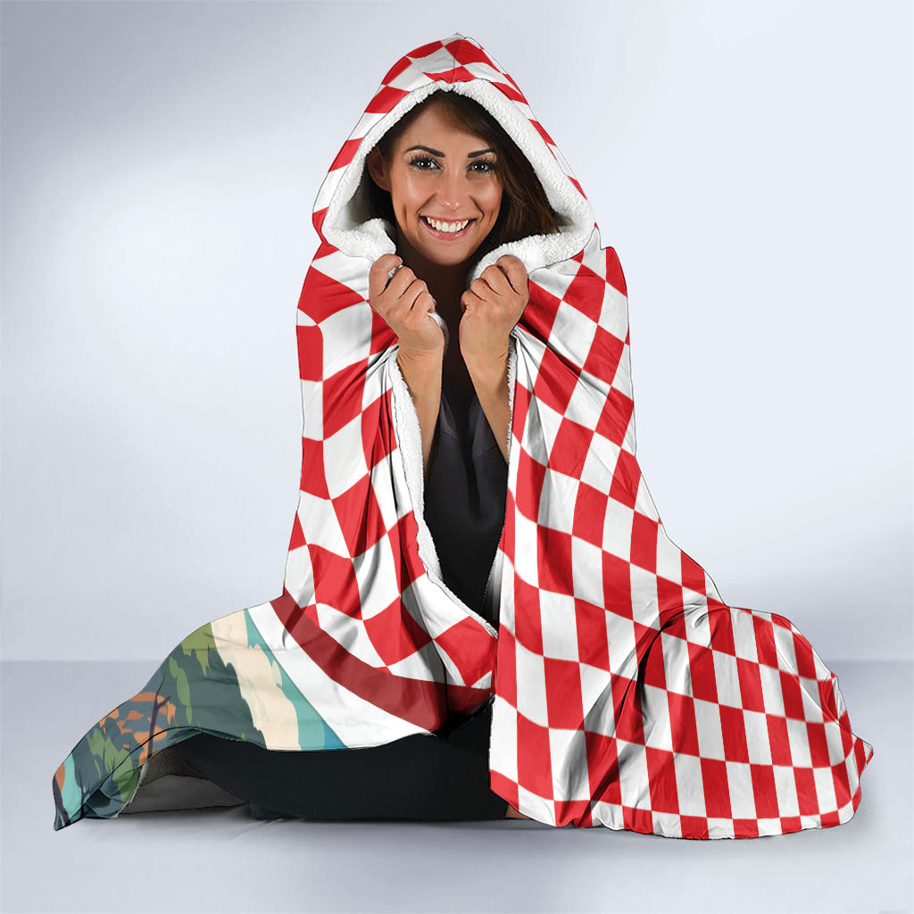 Plitvice Waterfall Hrvatska Scenery Hooded Blanket