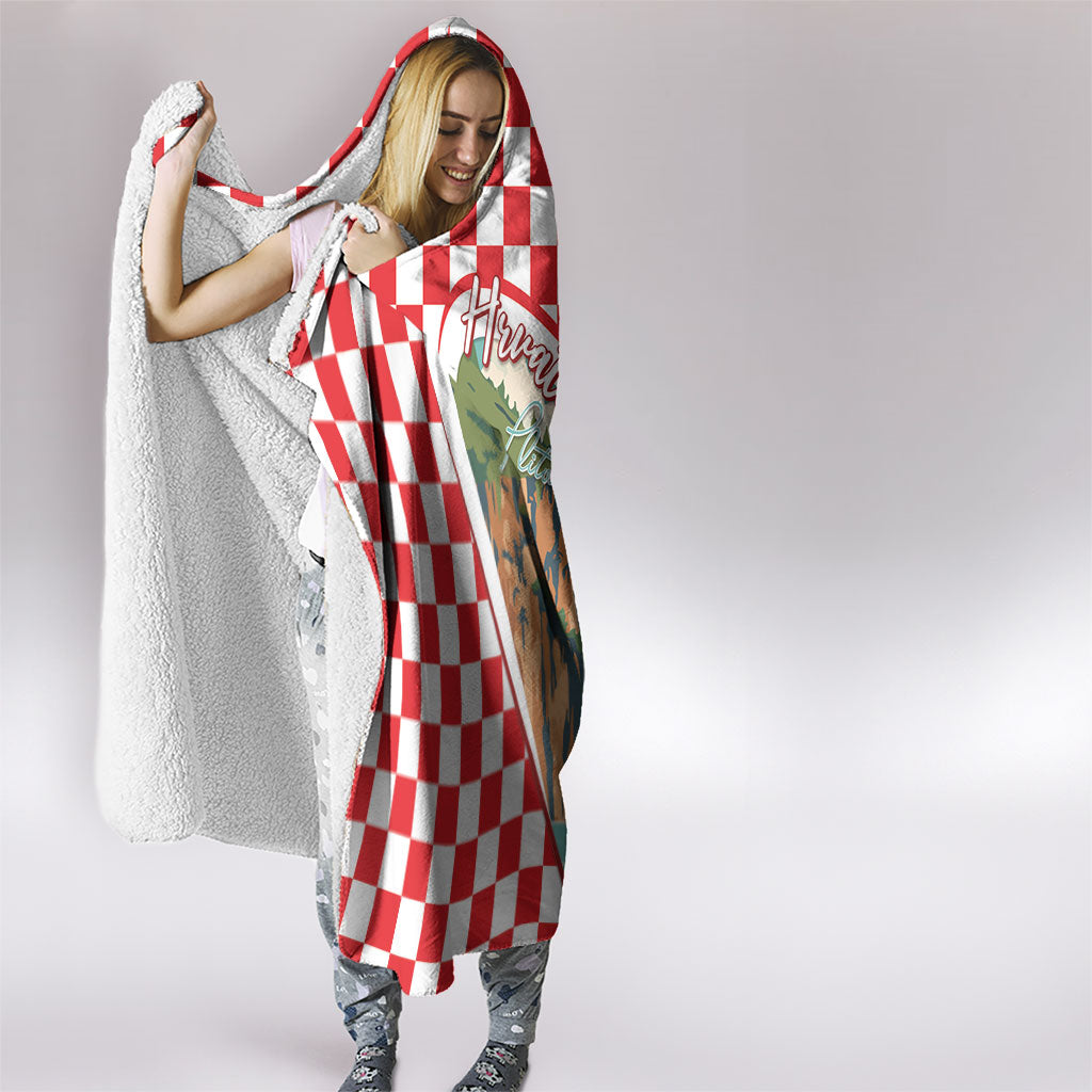 Plitvice Waterfall Hrvatska Scenery Hooded Blanket