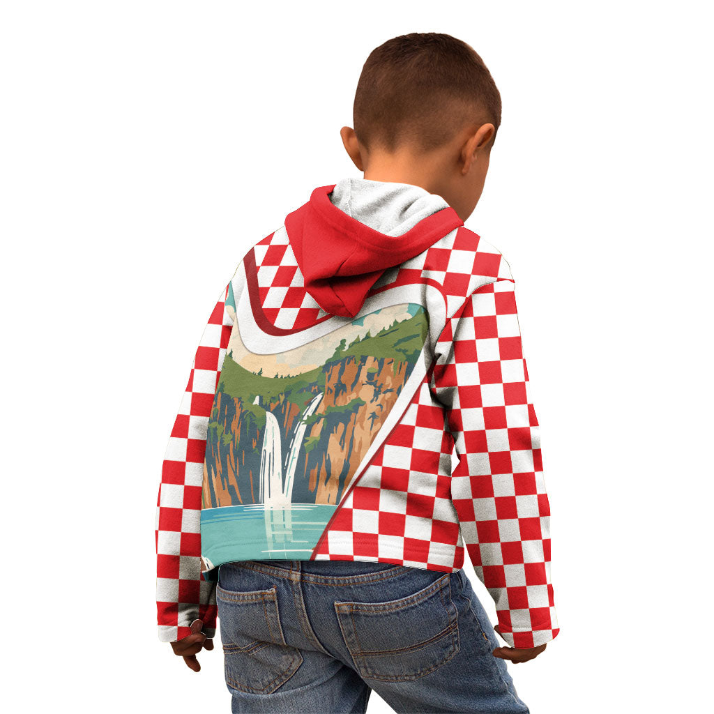 Plitvice Waterfall Hrvatska Scenery Kid Hoodie