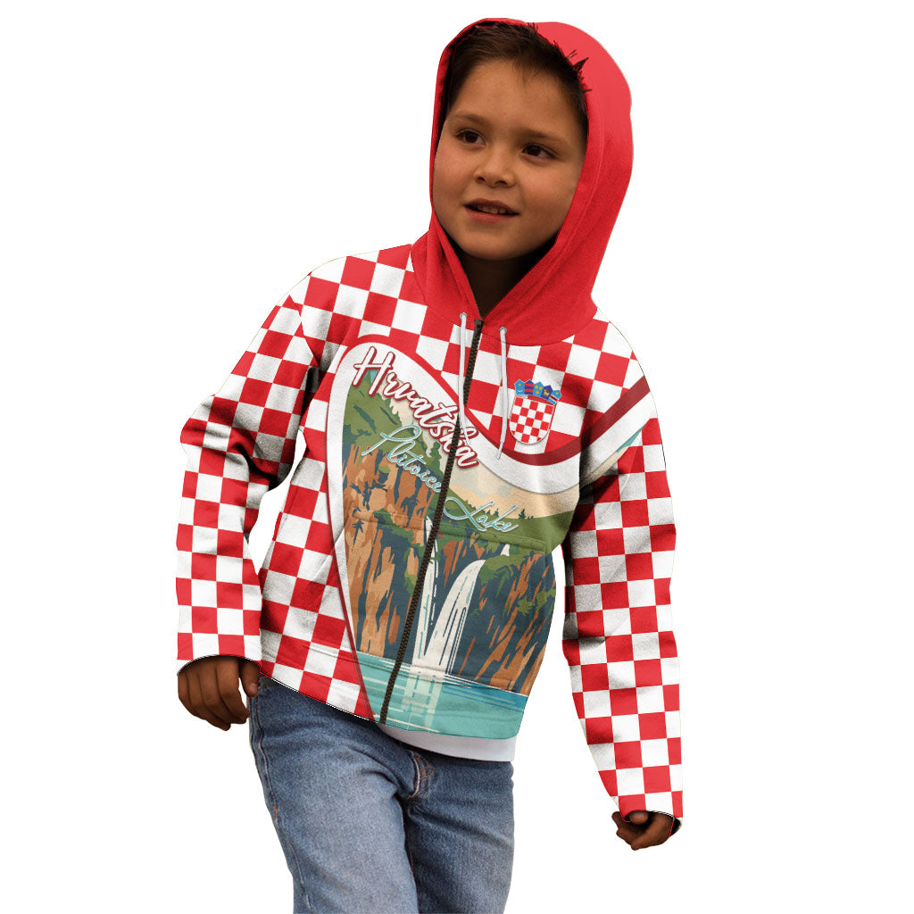 Plitvice Waterfall Hrvatska Scenery Kid Hoodie