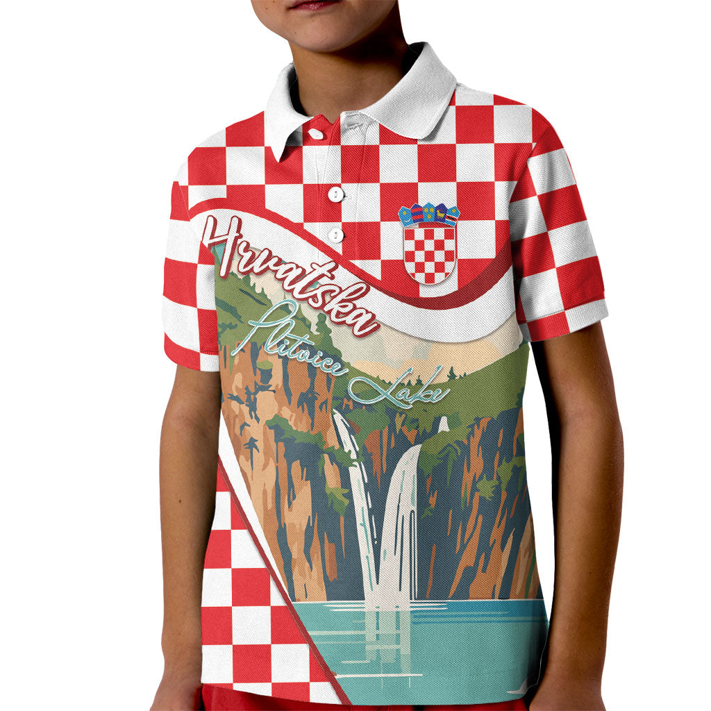 Plitvice Waterfall Hrvatska Scenery Kid Polo Shirt