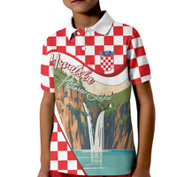 Plitvice Waterfall Hrvatska Scenery Kid Polo Shirt