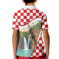 Plitvice Waterfall Hrvatska Scenery Kid Polo Shirt