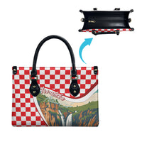 Plitvice Waterfall Hrvatska Scenery Leather Bag