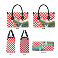 Plitvice Waterfall Hrvatska Scenery Leather Bag