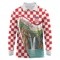 Plitvice Waterfall Hrvatska Scenery Long Sleeve Polo Shirt