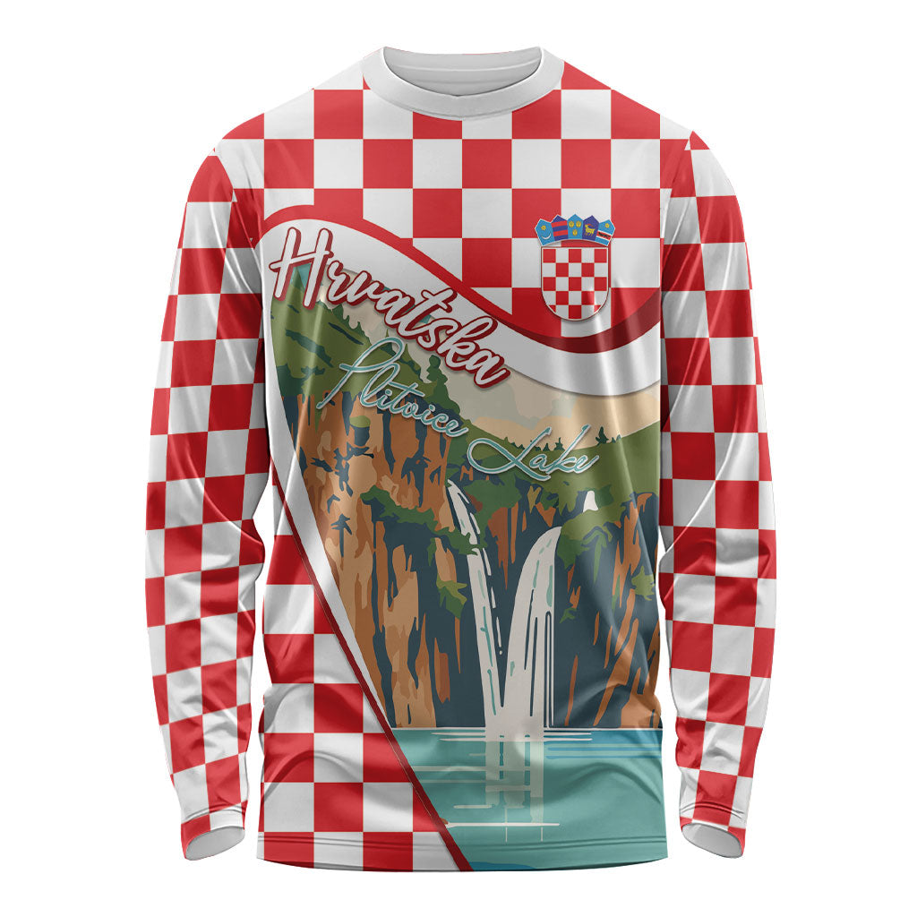 Plitvice Waterfall Hrvatska Scenery Long Sleeve Shirt