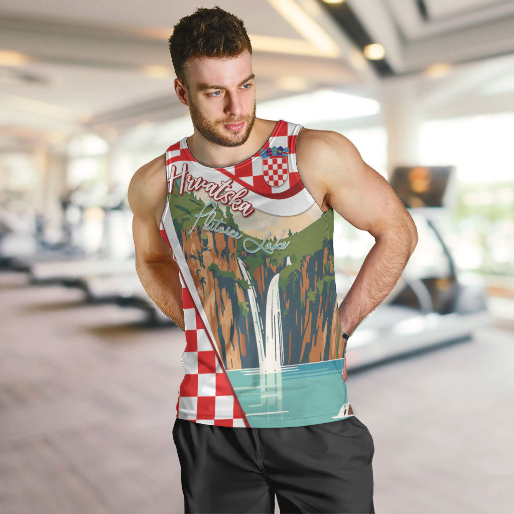 Plitvice Waterfall Hrvatska Scenery Men Tank Top