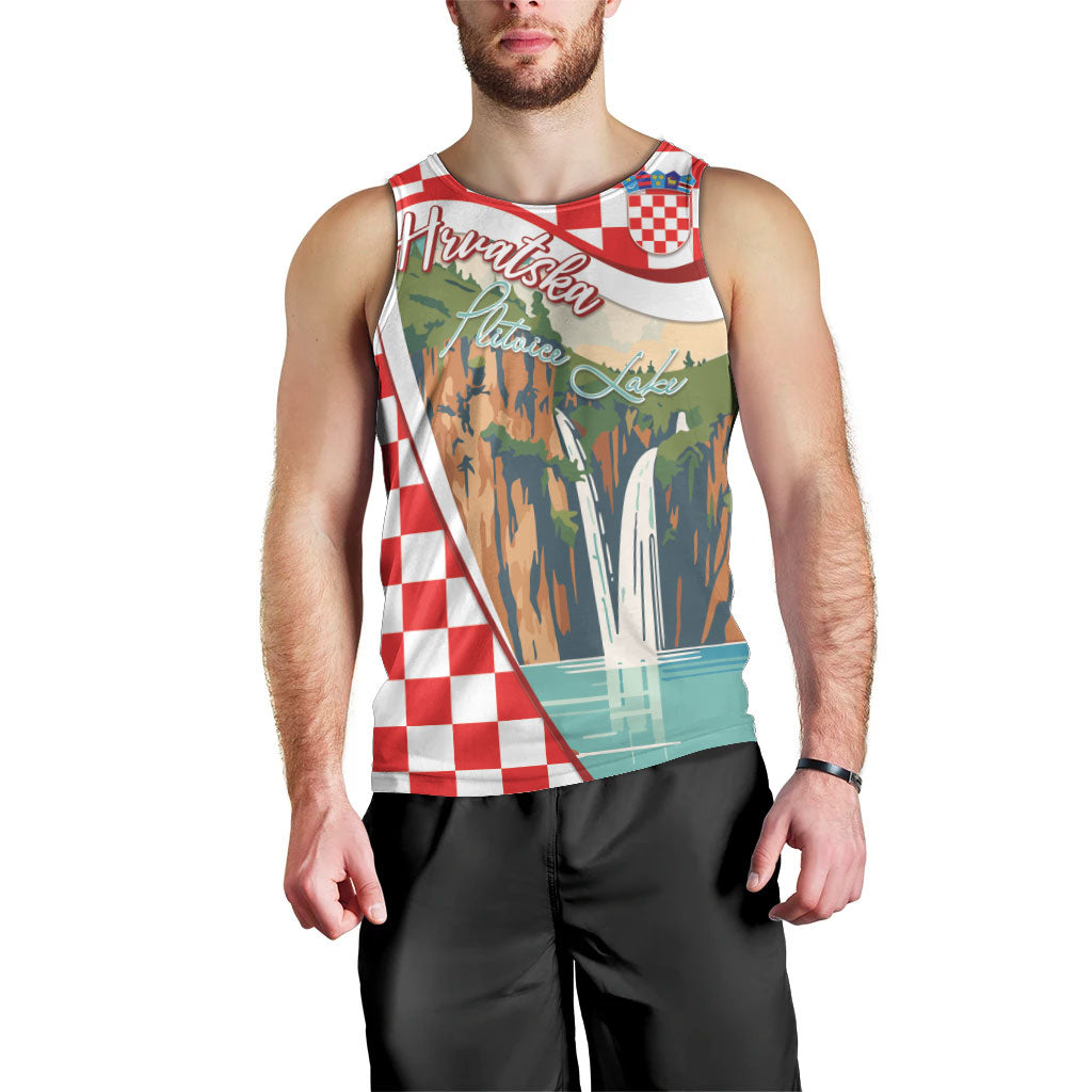 Plitvice Waterfall Hrvatska Scenery Men Tank Top