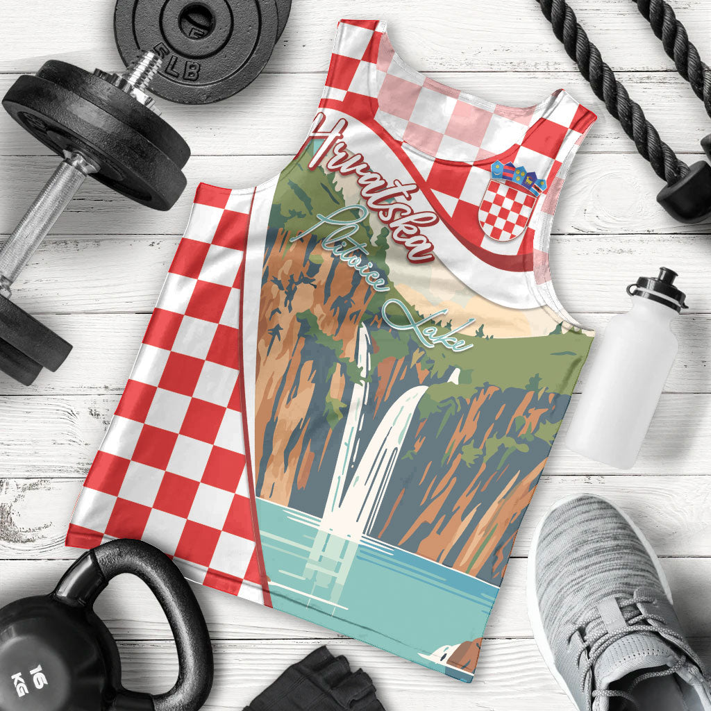 Plitvice Waterfall Hrvatska Scenery Men Tank Top