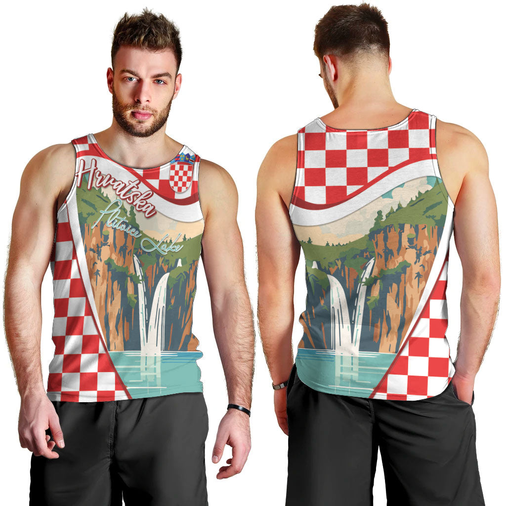 Plitvice Waterfall Hrvatska Scenery Men Tank Top