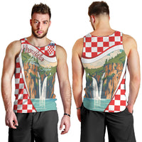 Plitvice Waterfall Hrvatska Scenery Men Tank Top