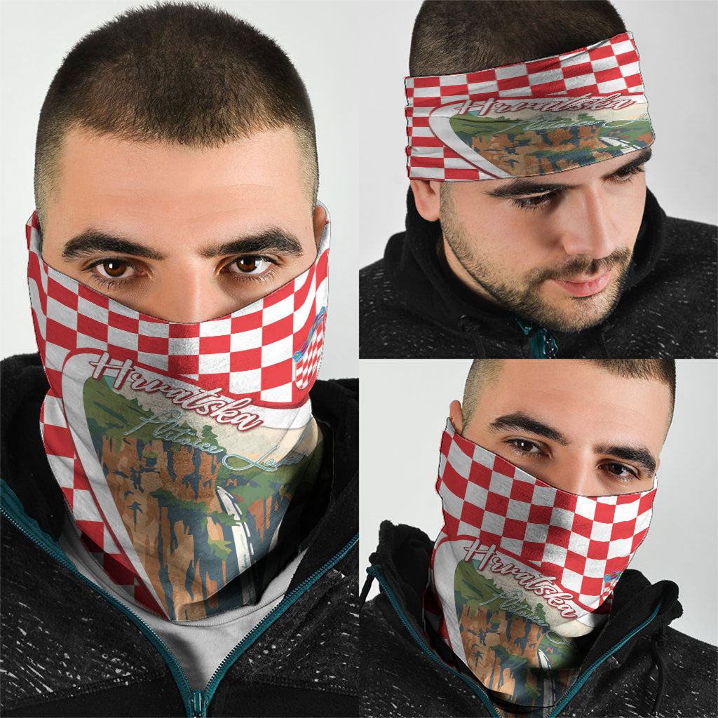 Plitvice Waterfall Hrvatska Scenery Neck Gaiter
