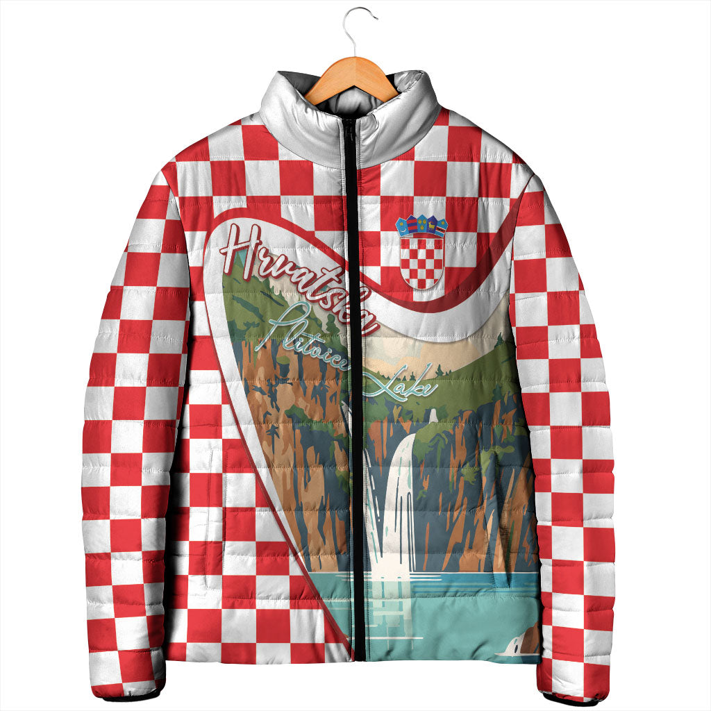 Plitvice Waterfall Hrvatska Scenery Padded Jacket