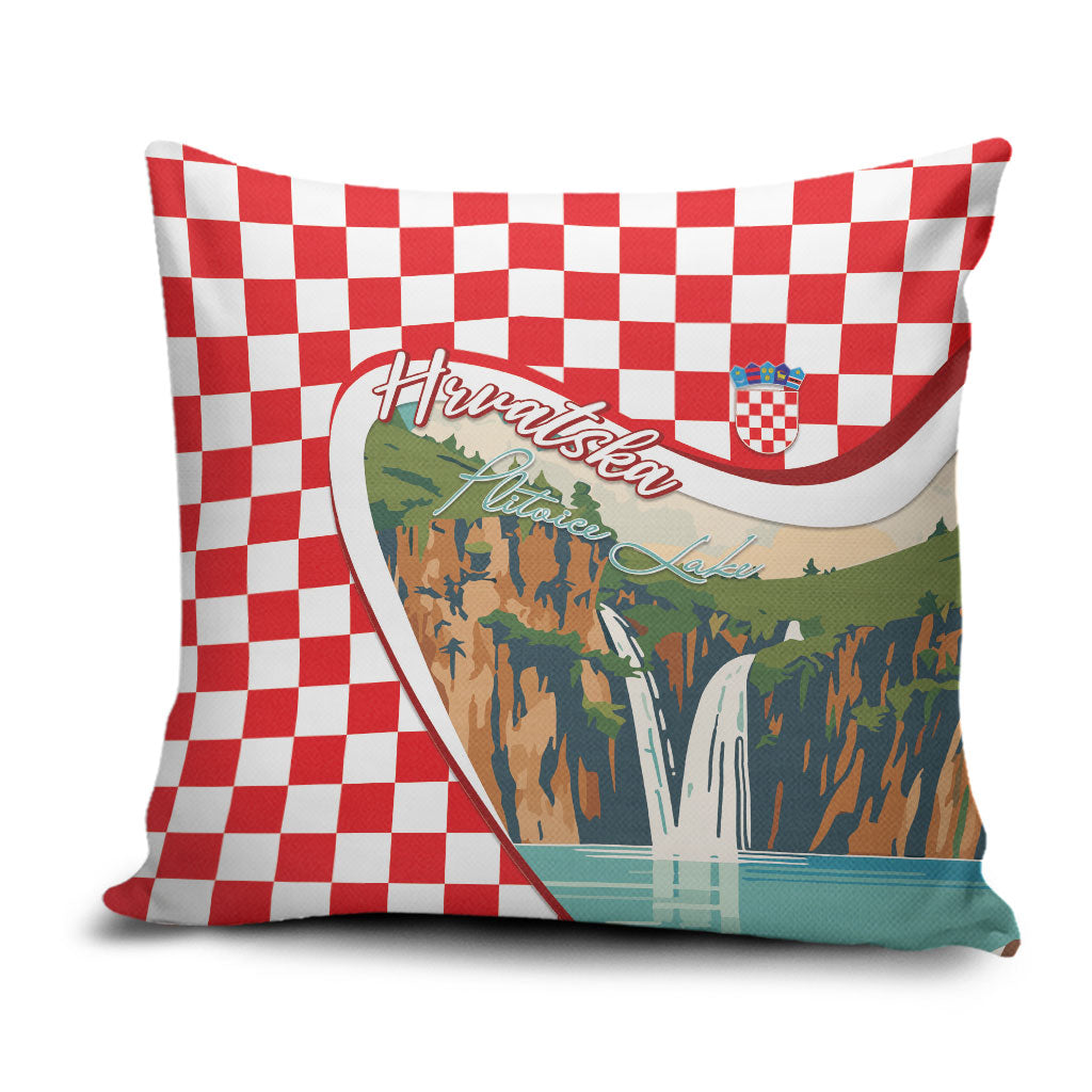 Plitvice Waterfall Hrvatska Scenery Pillow Cover