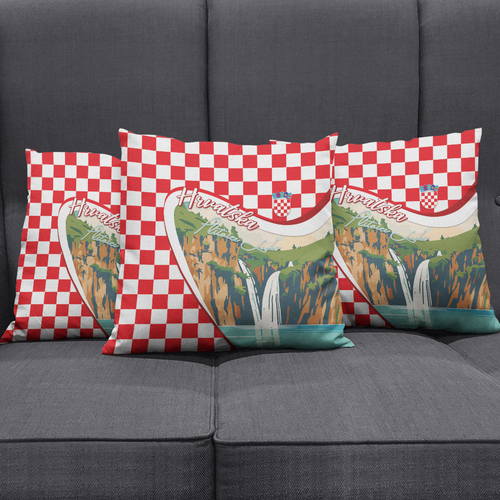 Plitvice Waterfall Hrvatska Scenery Pillow Cover