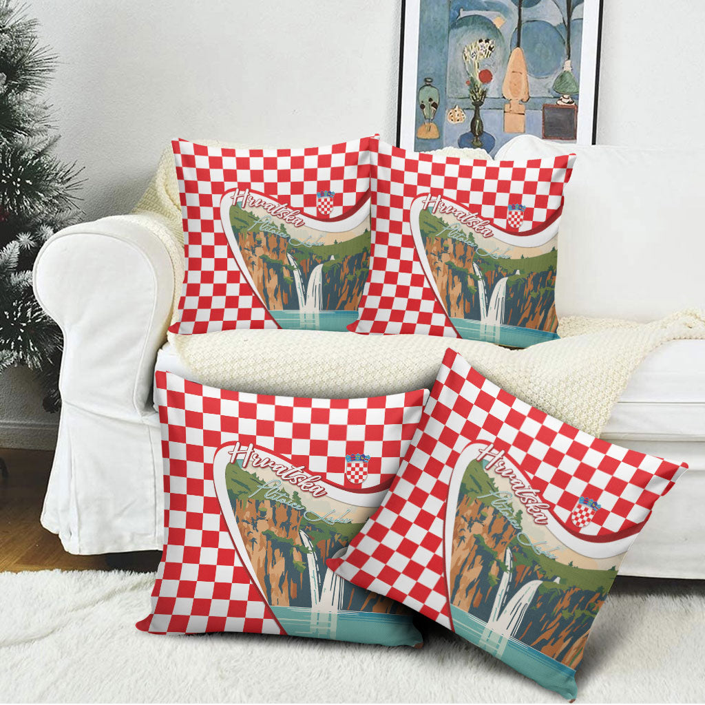 Plitvice Waterfall Hrvatska Scenery Pillow Cover