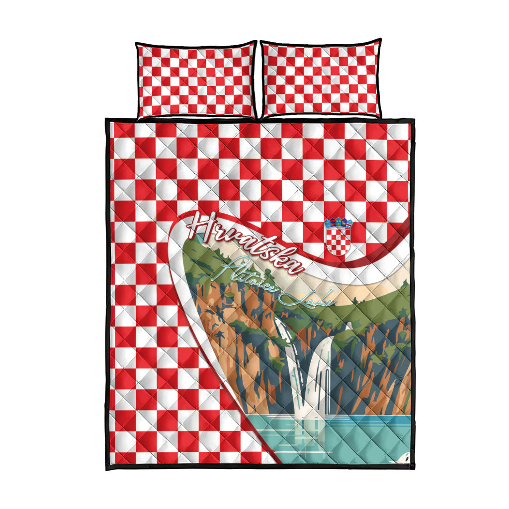 Plitvice Waterfall Hrvatska Scenery Quilt Bed Set