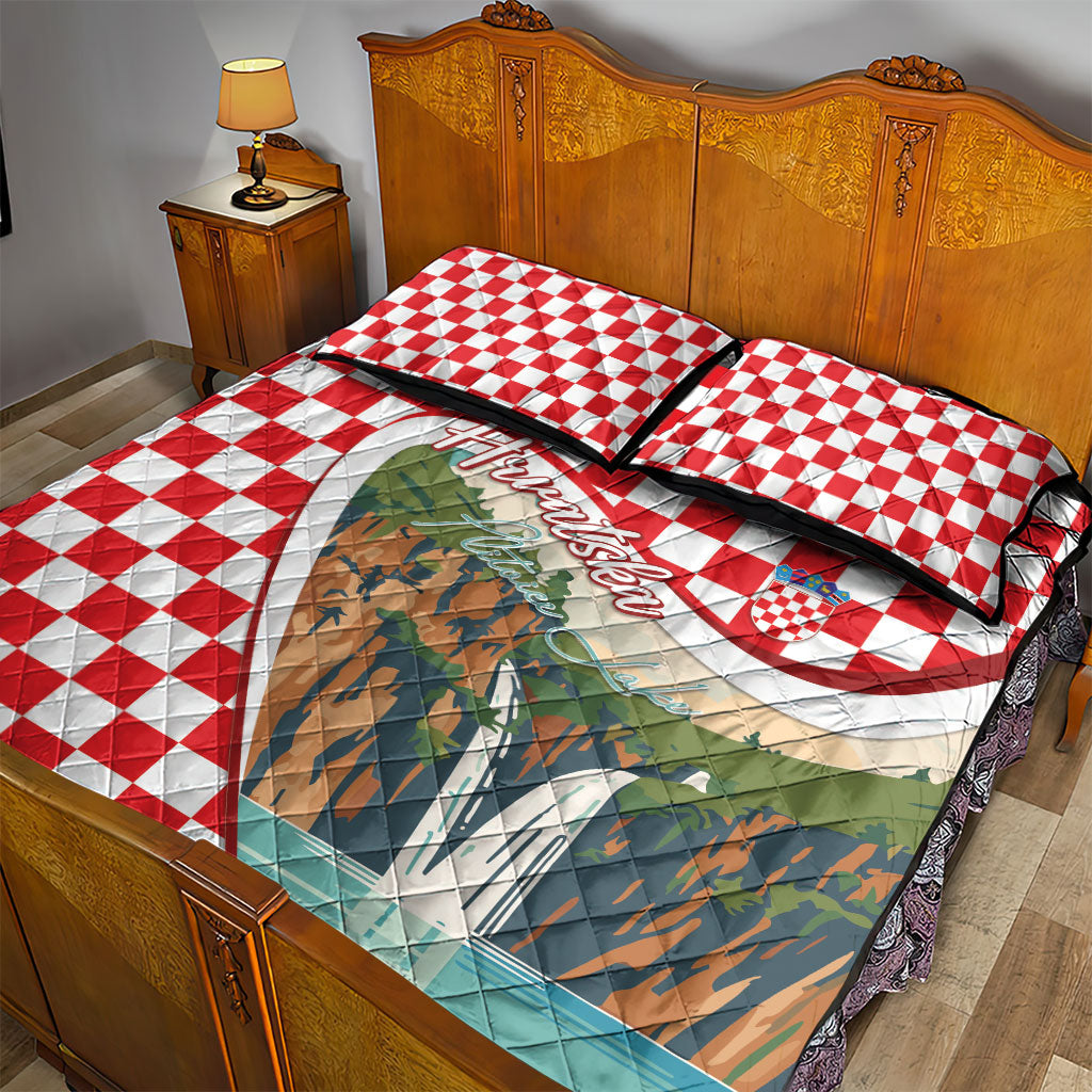 Plitvice Waterfall Hrvatska Scenery Quilt Bed Set