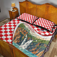Plitvice Waterfall Hrvatska Scenery Quilt Bed Set