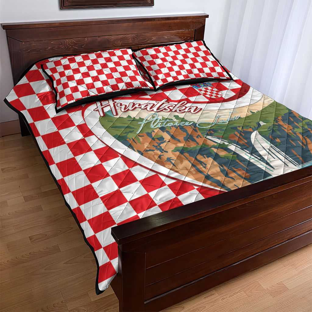 Plitvice Waterfall Hrvatska Scenery Quilt Bed Set