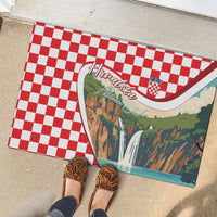 Plitvice Waterfall Hrvatska Scenery Rubber Doormat