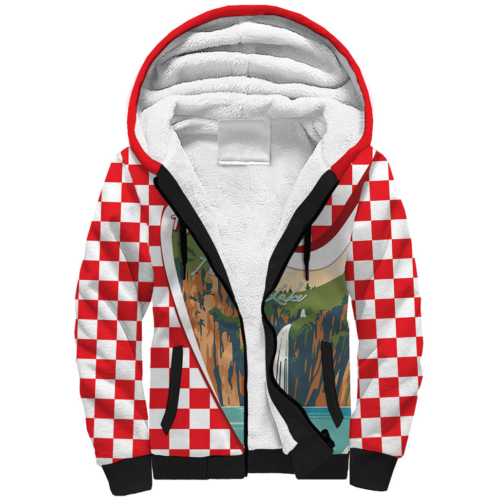 Plitvice Waterfall Hrvatska Scenery Sherpa Hoodie